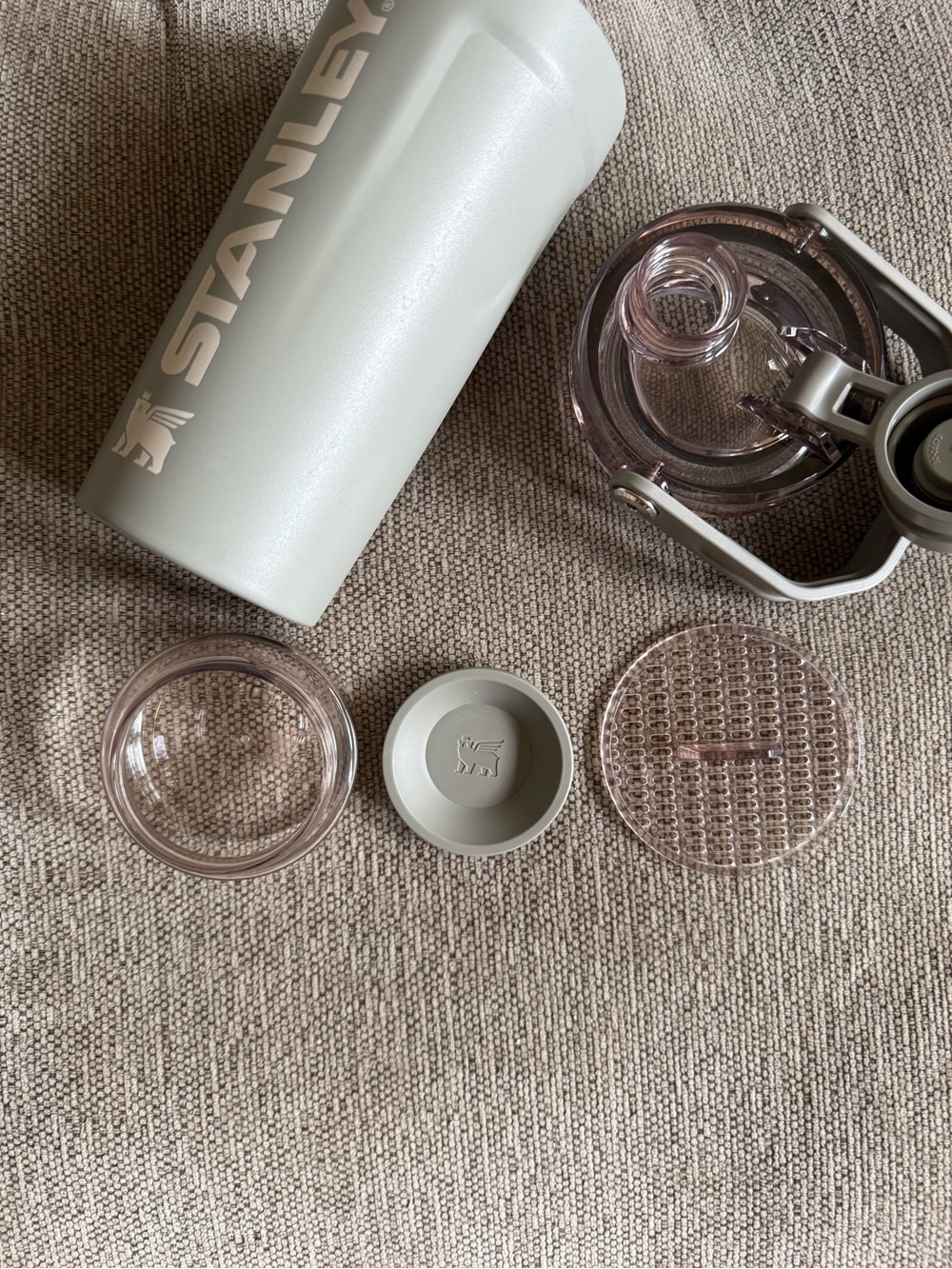 Stanley Gray/Sage Travel Bottle with Clear Base Container and Flip Lid - Picture 5 of 6